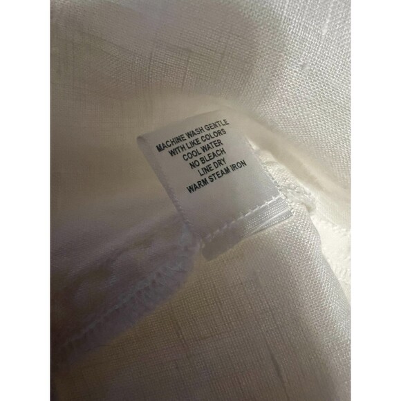 Debra DeRoo Wht Pleated Super Wide Leg Linen Pant Size L Beachy Breezy Flowy - Picture 13 of 13